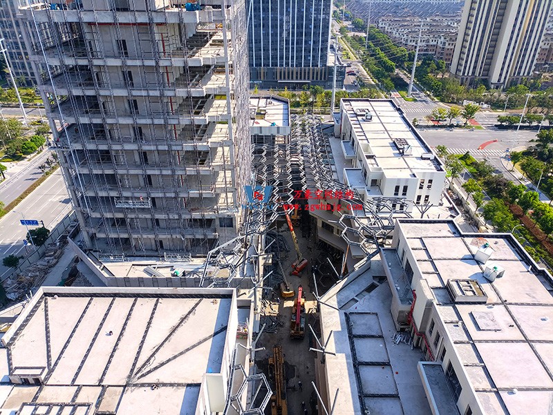 嘉興長安里ETFE氣枕鋼膜結構頂棚工程現場學習觀摩會