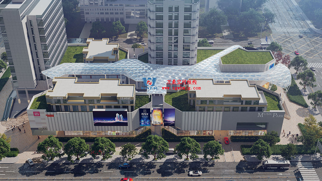 賦含夢幻色彩的商業街膜結構天幕，即將閃亮登場！