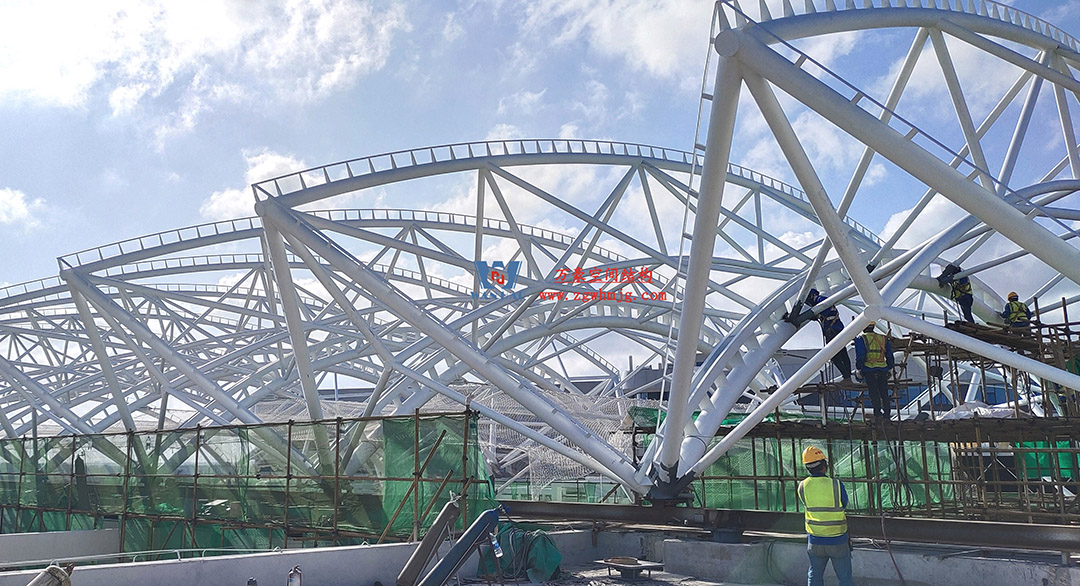 工程進度全速推進，PTFE膜材張拉在即！