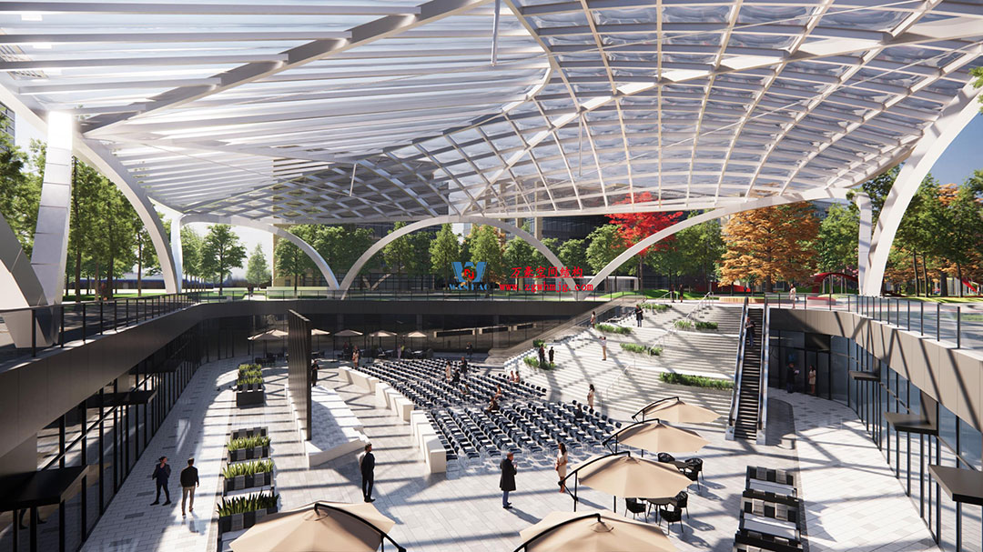 ETFE氣枕膜與雙曲面空間網殼結構結合是什么樣？一起來一睹真容