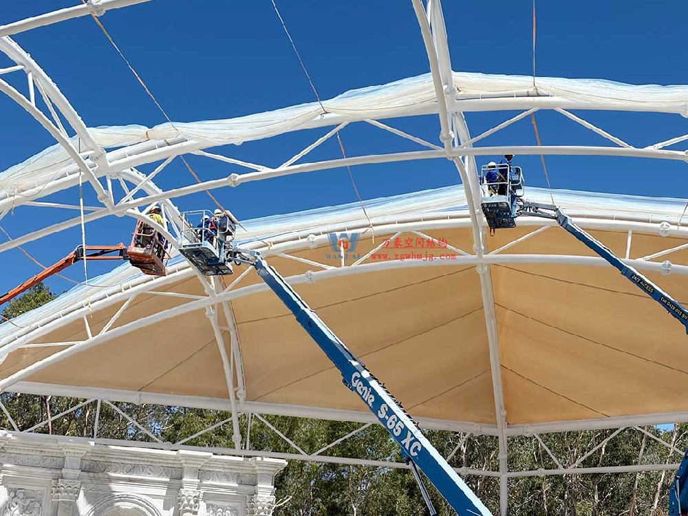 跨越山海的建筑新章!澳大利亞噴泉廣場天幕火熱建設中